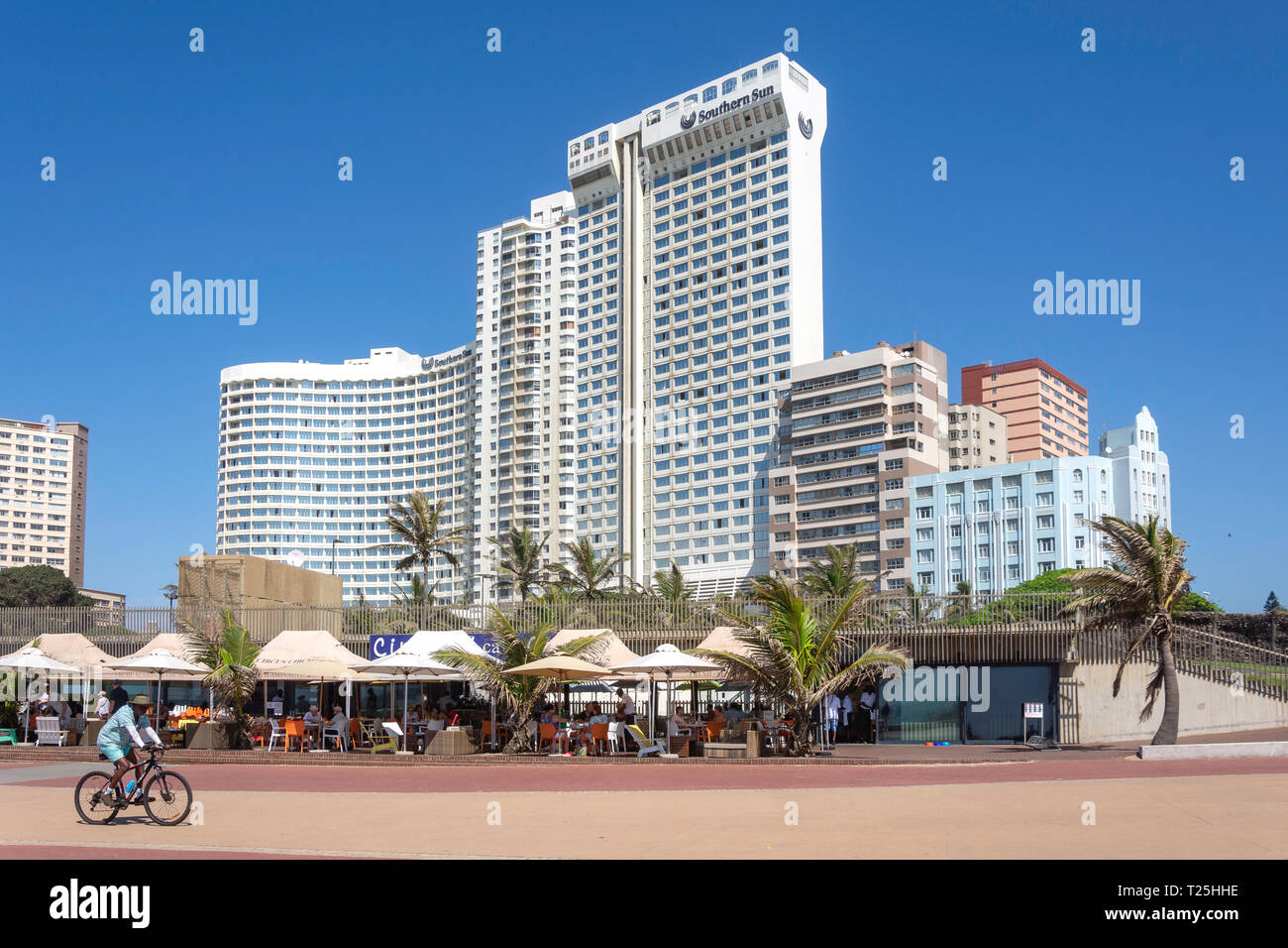 Southern Sun Elangeni & Maharani Hotel, Snell Parade, North Beach, Durban, KwaZulu-Natal, South Africa Stock Photo