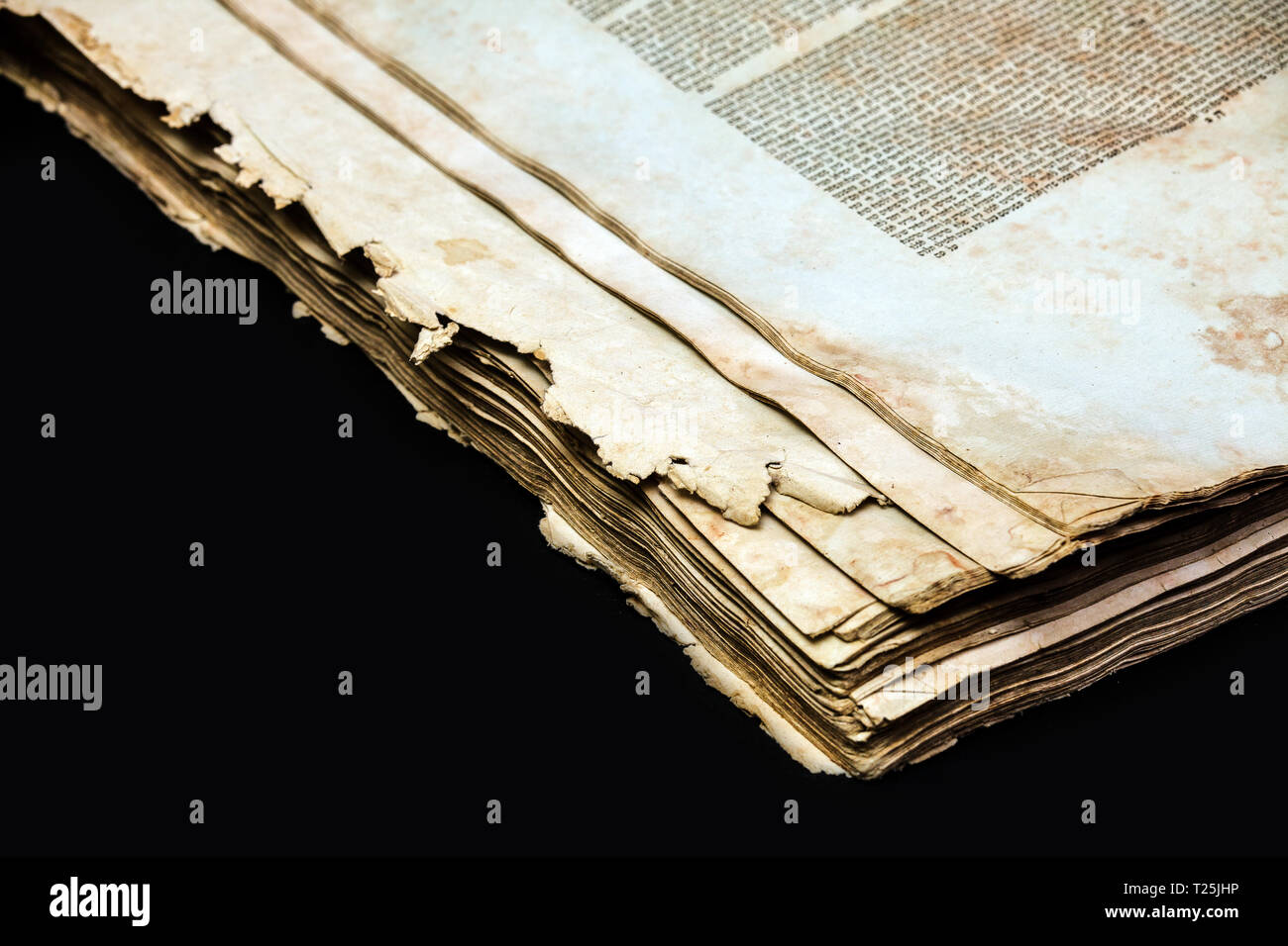 Old book cover, vintage texture, isolated on black background. Old ...