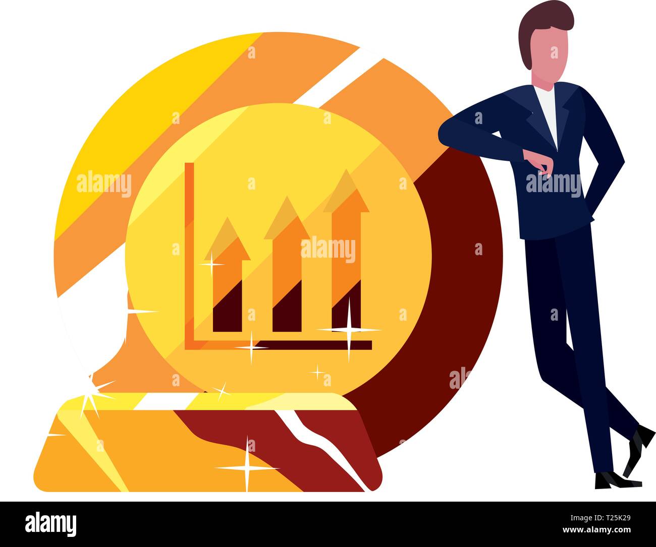 businessman gold bar money bank vector illustration vector illustration ...