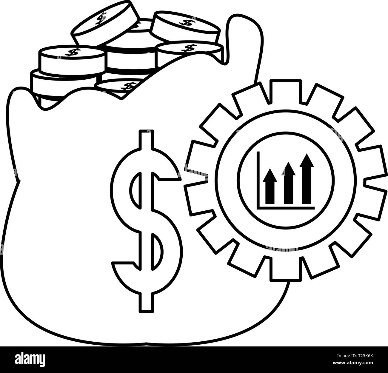 bank money bag exchange on white background vector illustration Stock