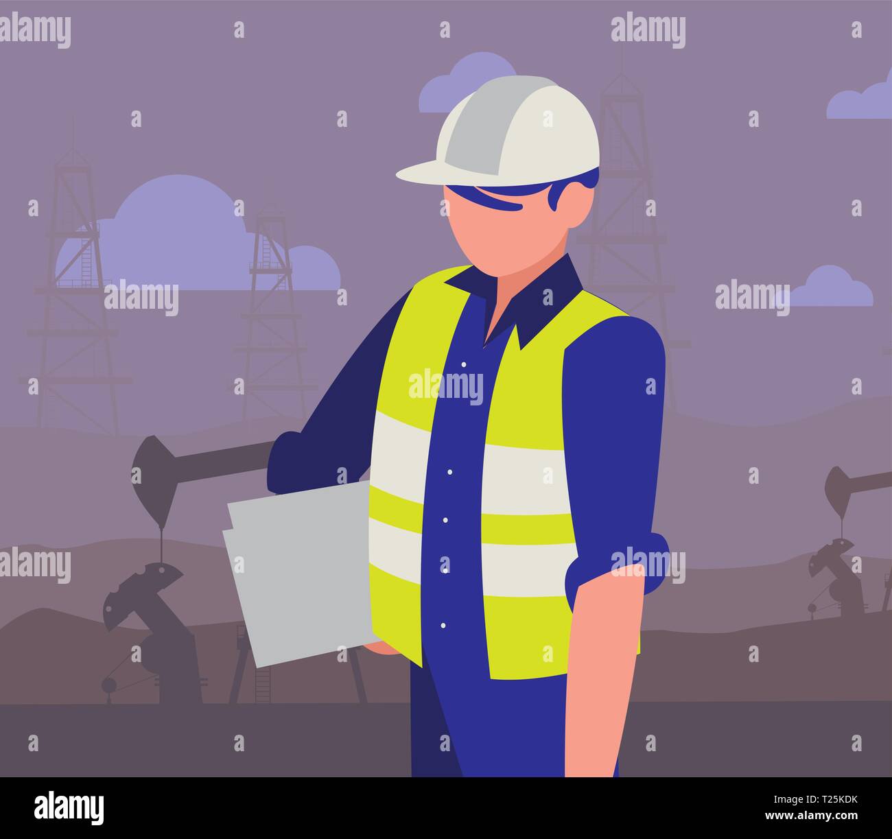 oil industry worker avatar character vector illustration design Stock ...