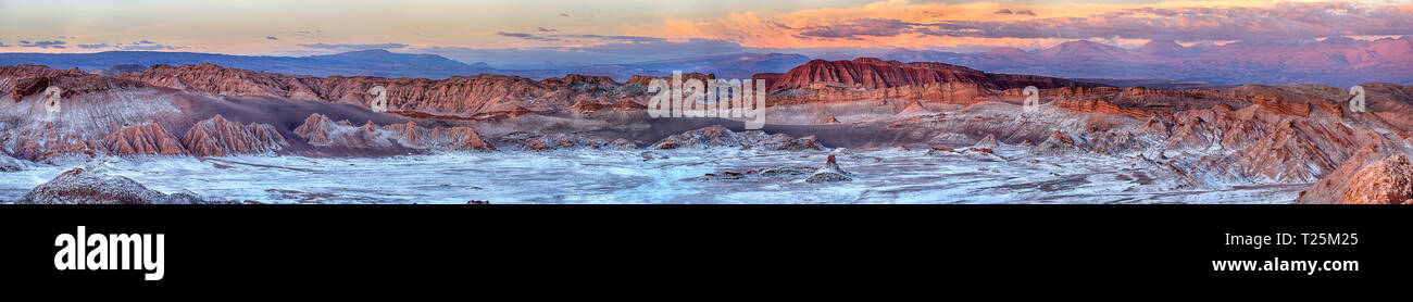 Sunset at Valle de Luna - Atacama desert near San Pedro (chile) Stock Photo