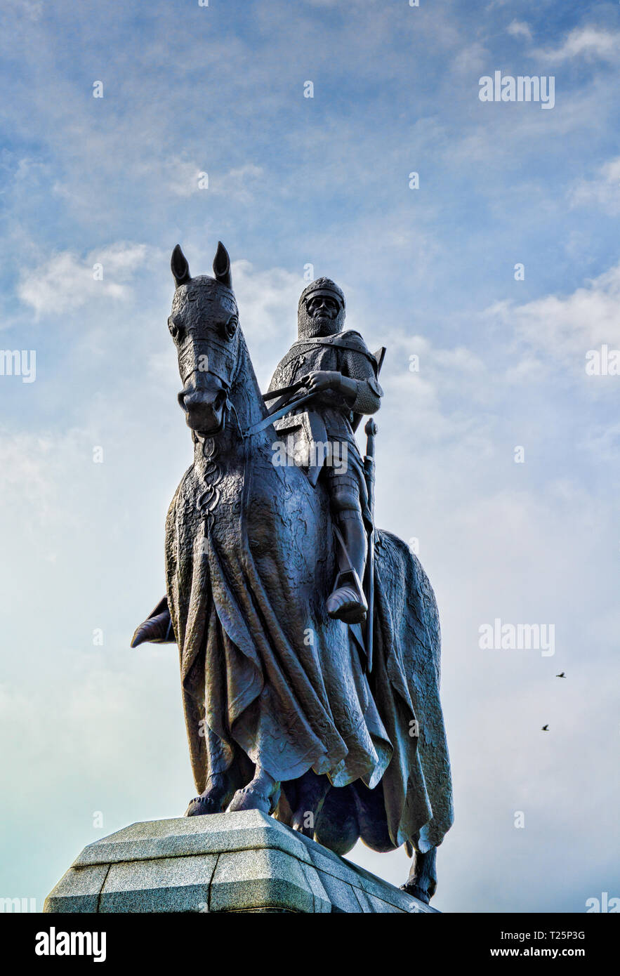 Robert the Bruce Statue, Bannockburn, Stirling, Stock Photo