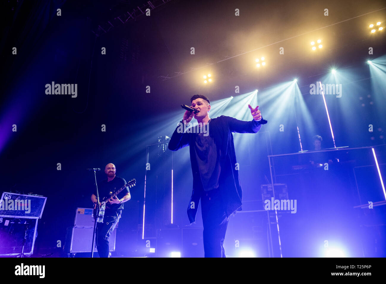 Irish pop rock band The Script perform at Portsmouth Guildhall, UK - 28/03/2019 Stock Photo