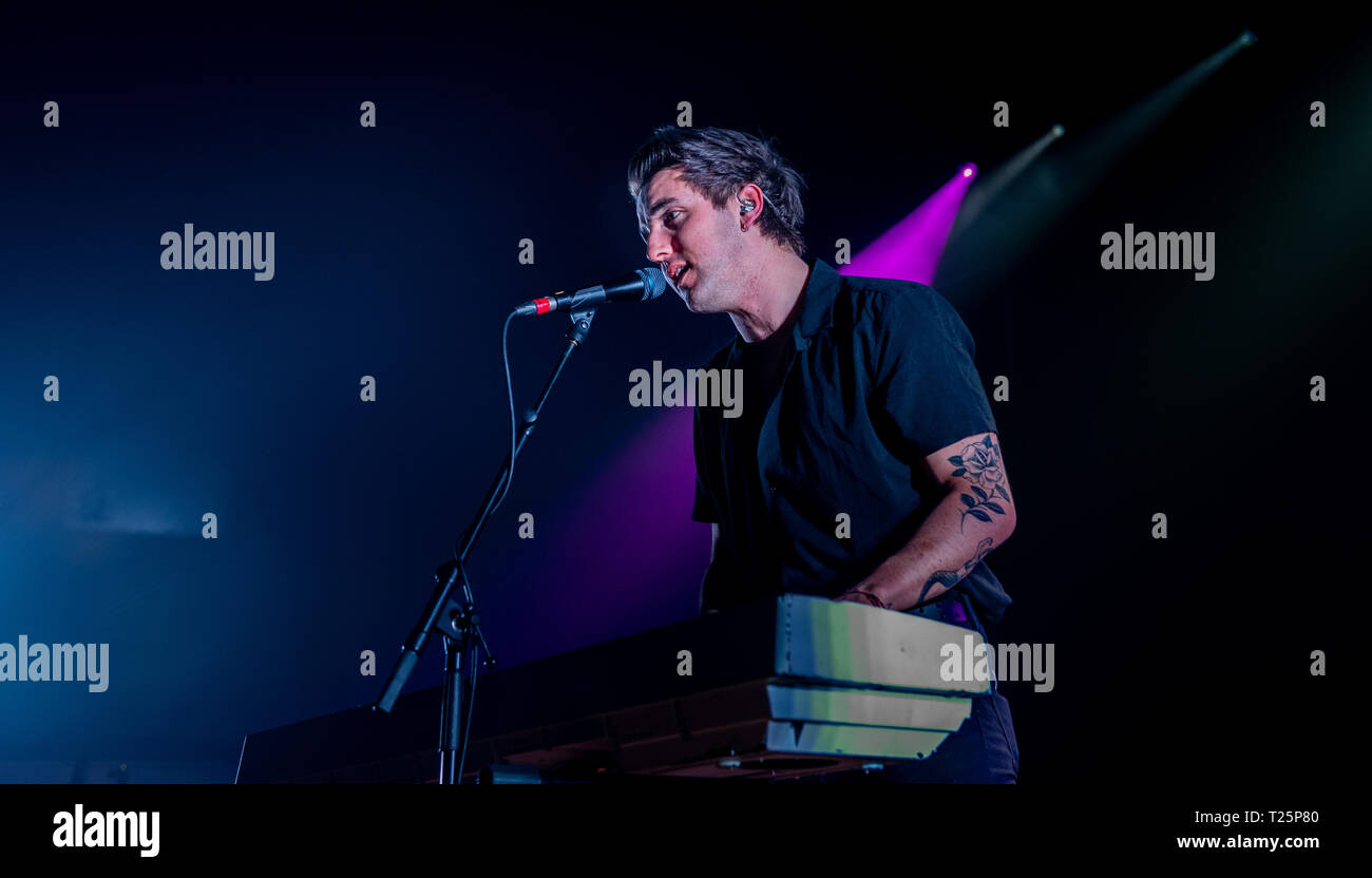 Irish pop rock band Wild Youth support The Script at Portsmouth Guildhall - 28/03/2019 Stock Photo