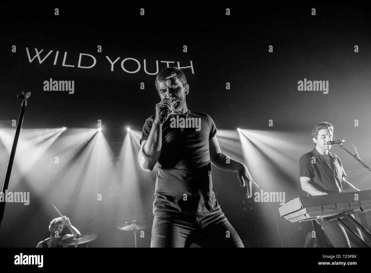 Irish pop rock band Wild Youth support The Script at Portsmouth Guildhall - 28/03/2019 Stock Photo