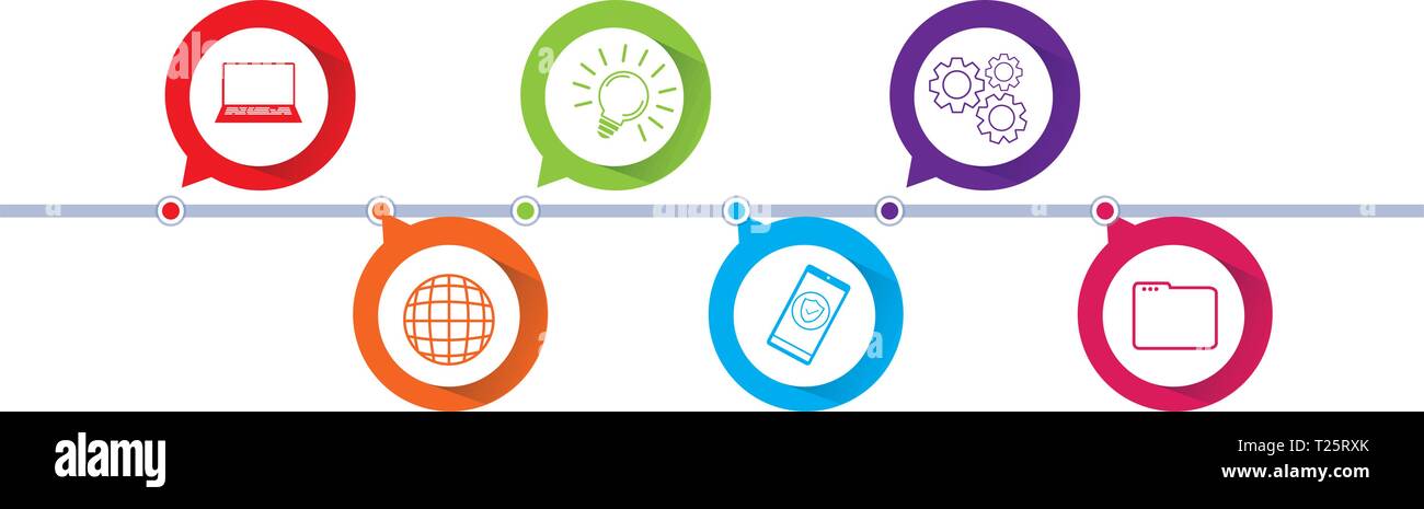 circles and colors tech infographics vector illustration design Stock Vector