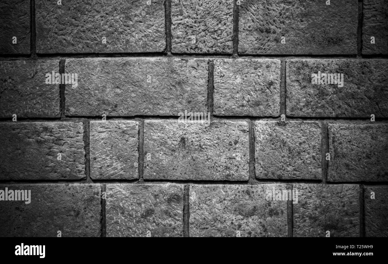 Stone wall background in black and white Stock Photo - Alamy