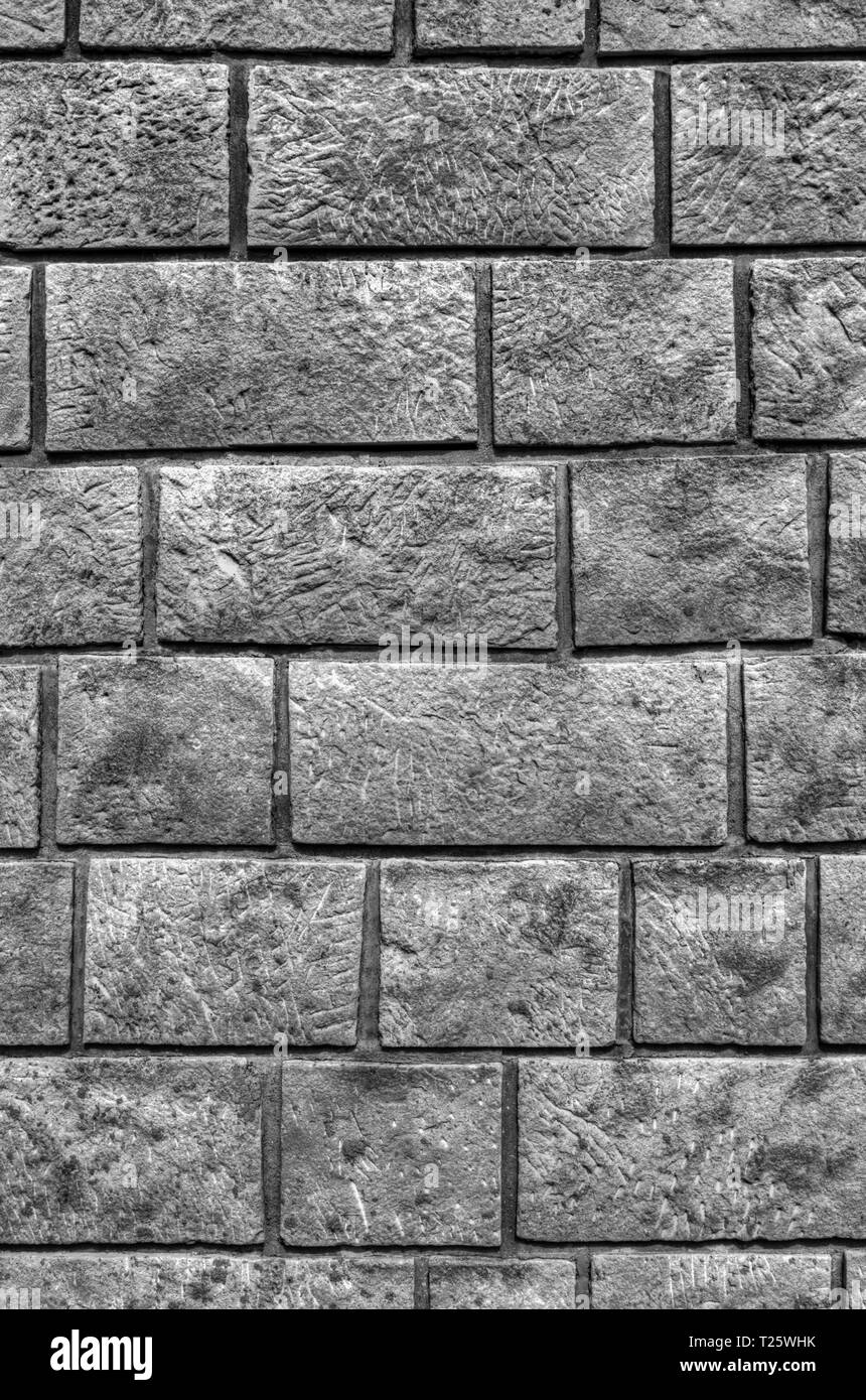 Stone wall background in black and white Stock Photo - Alamy