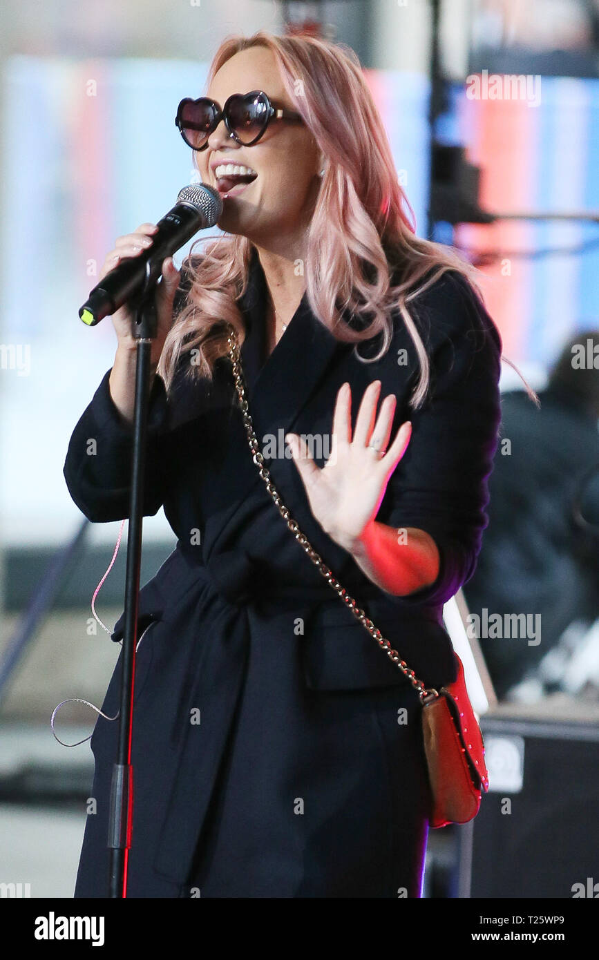 Emma Bunton promoting her new single on the BBC One Show - London