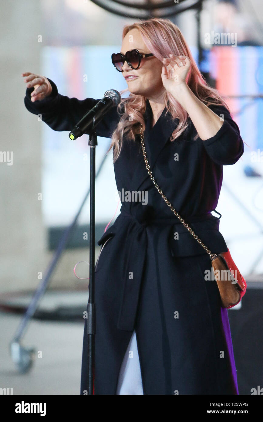 Emma Bunton promoting her new single on the BBC One Show - London