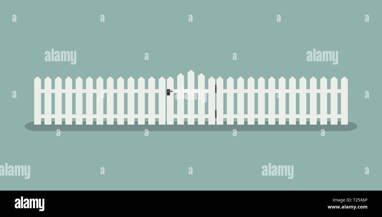 White wooden fence Stock Vector