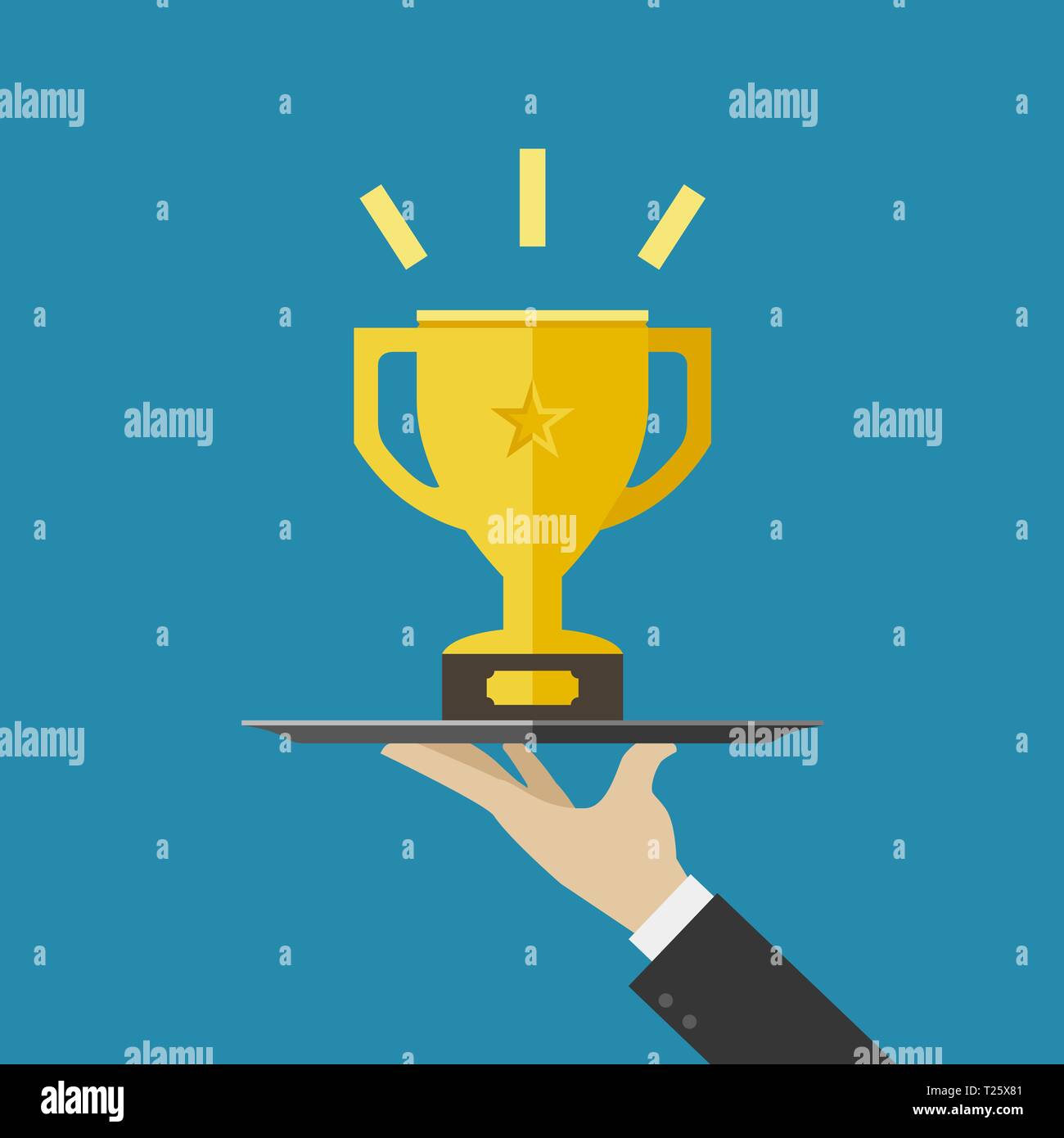 Championish golden cup Stock Vector