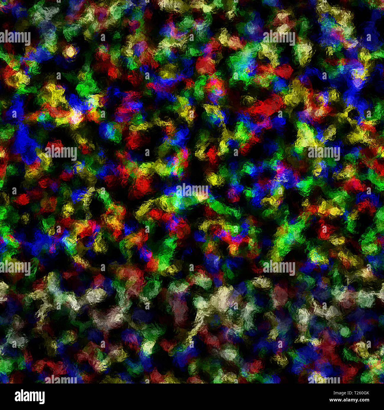 Multicolour abstract crumpled foil effect pretty pattern against a black background Stock Photo