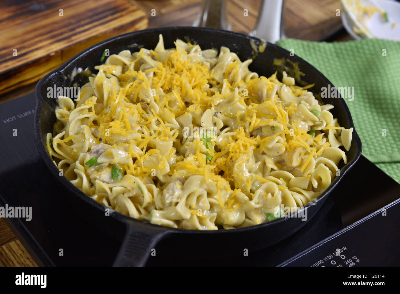 Hot tuna casserole in a cast iron skillet Stock Photo Alamy