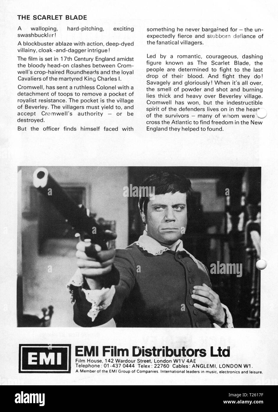 The Scarlet Blade (1963)  Promotional literature,      Date: 1963 Stock Photo