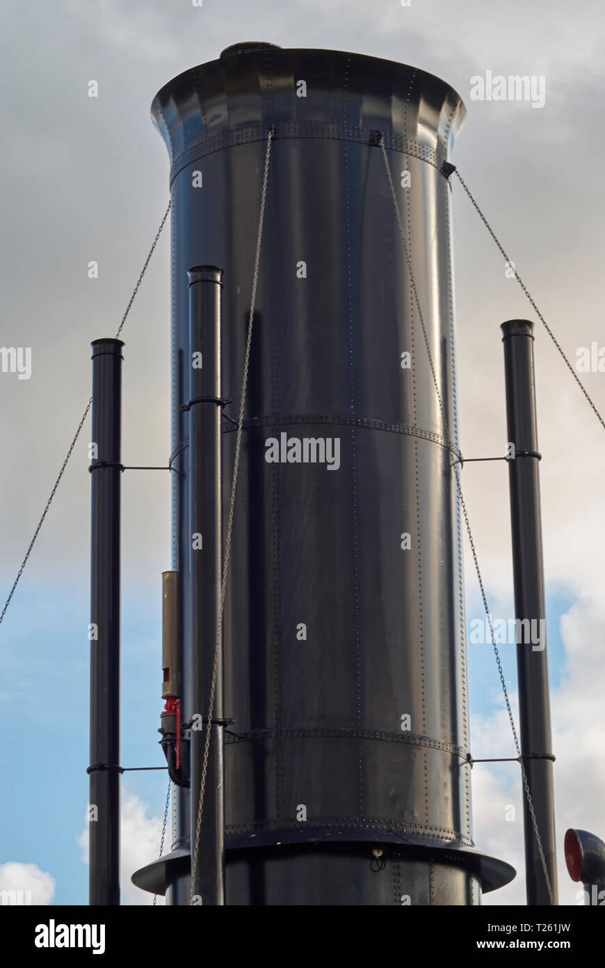 The Restored Black Steam Funnel and Ships Whistle of the Dutch Navy