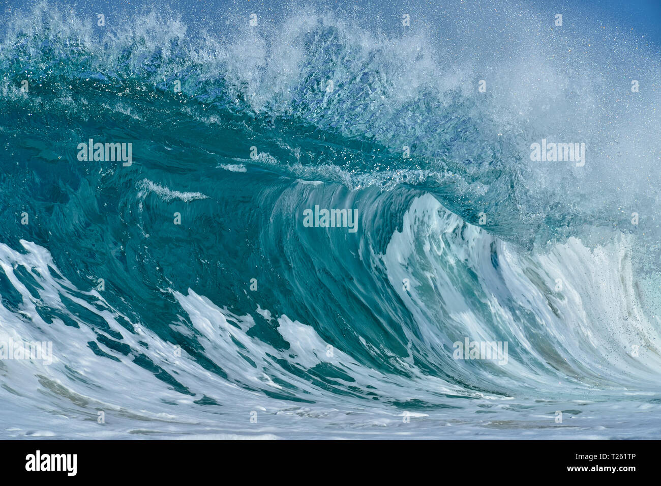Big dramatic wave. Oahu, Hawaii, USA, Pacific Islands, Pacific Ocean. Stock Photo