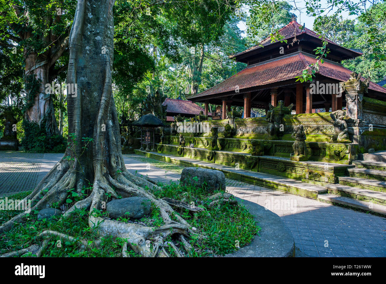 Indonesia, Bali, Ubud Monkey Forest, Hindu temple Stock Photo