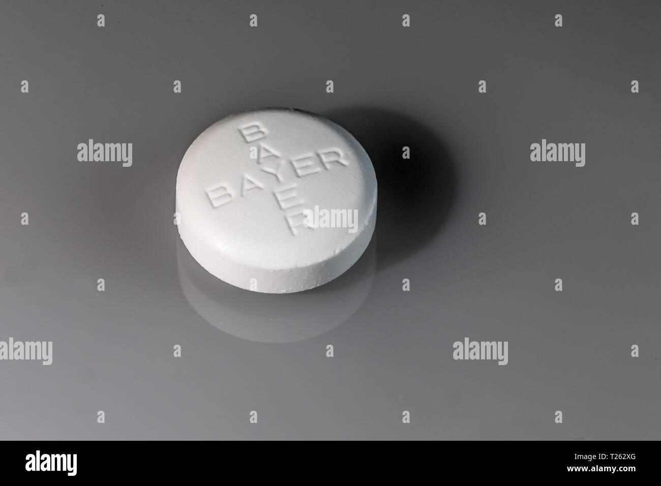 close up of a aspirin pill Stock Photo