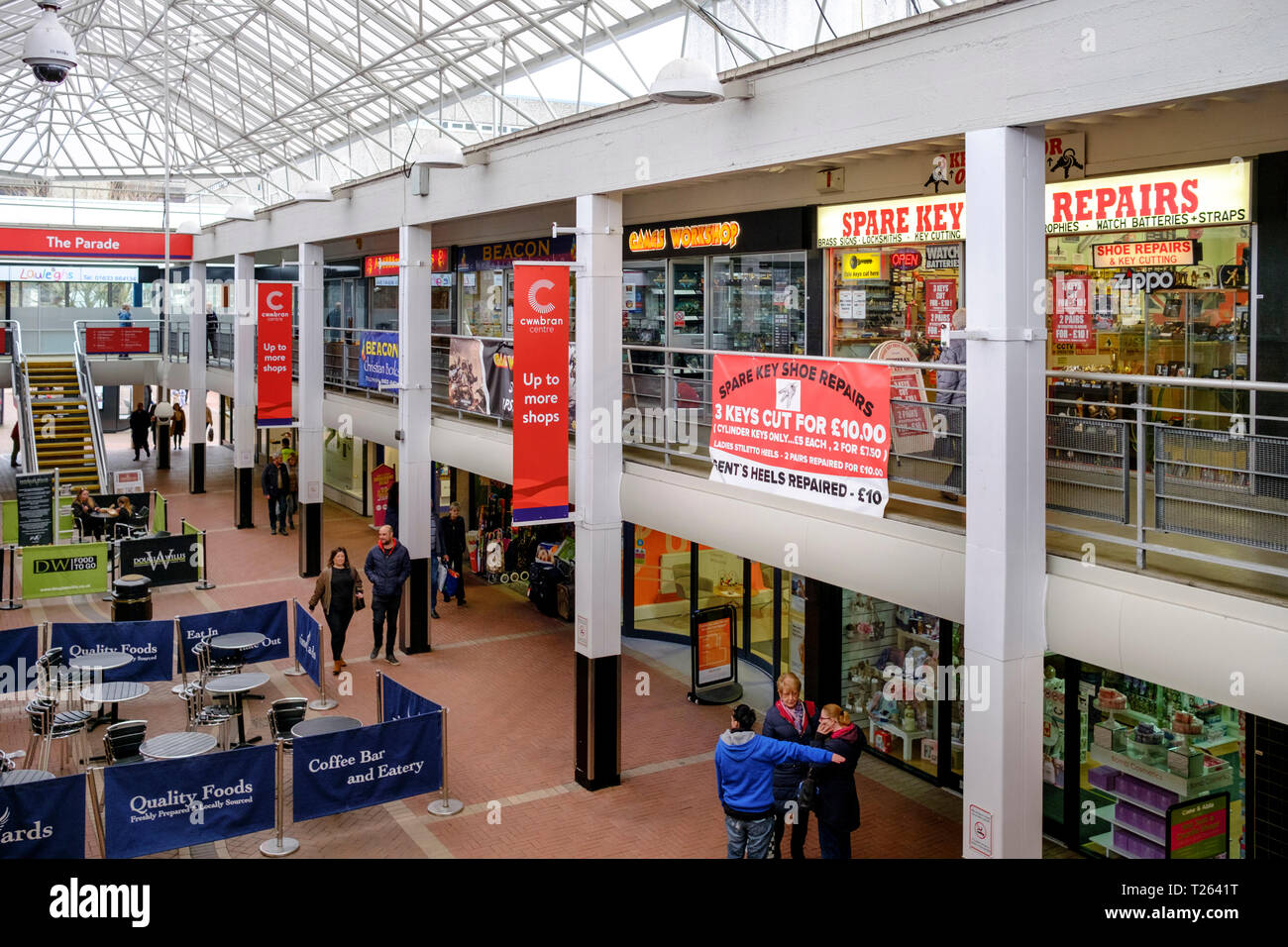 Cwmbran town center and shopping mall. Cwmbran Gwent wales Stock Photo