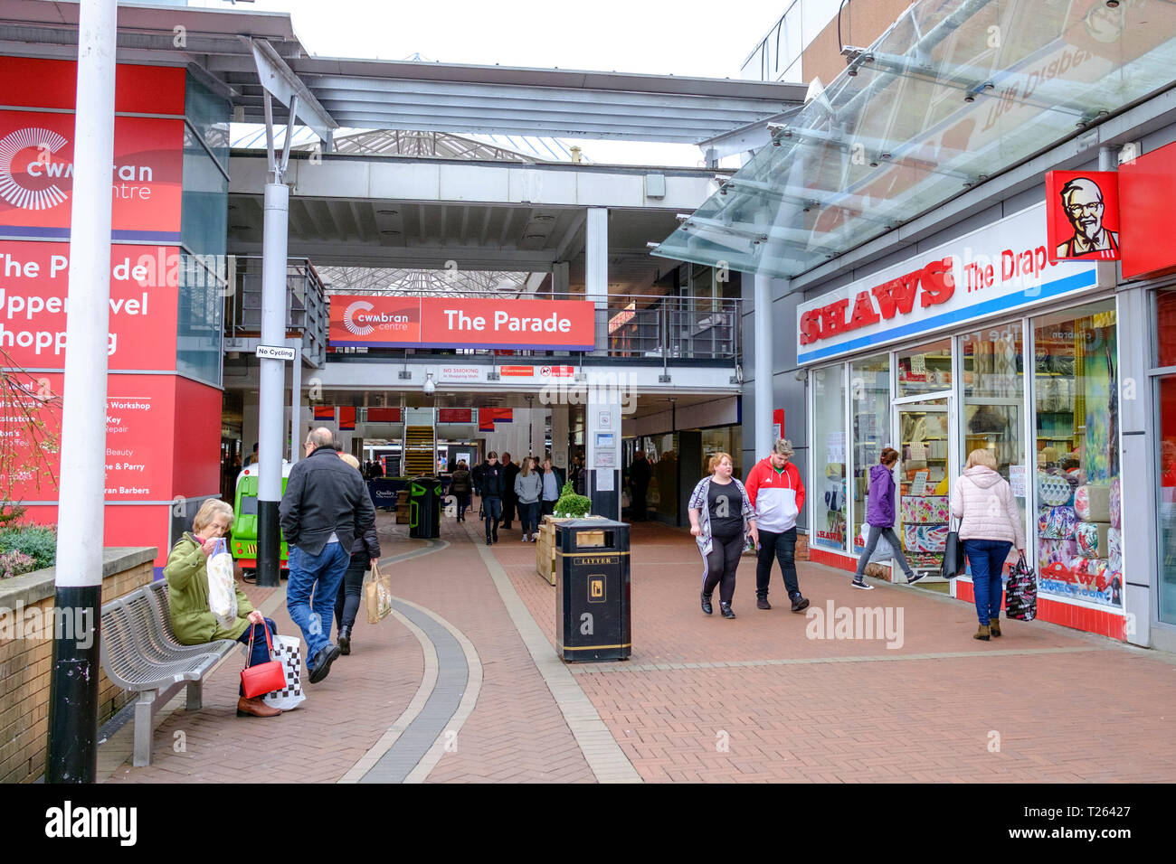 Cwmbran town center and shopping mall. Cwmbran Gwent wales Stock Photo