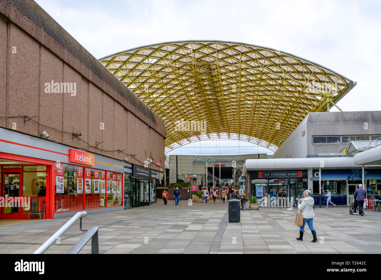 Cwmbran town center and shopping mall. Cwmbran Gwent wales Stock Photo