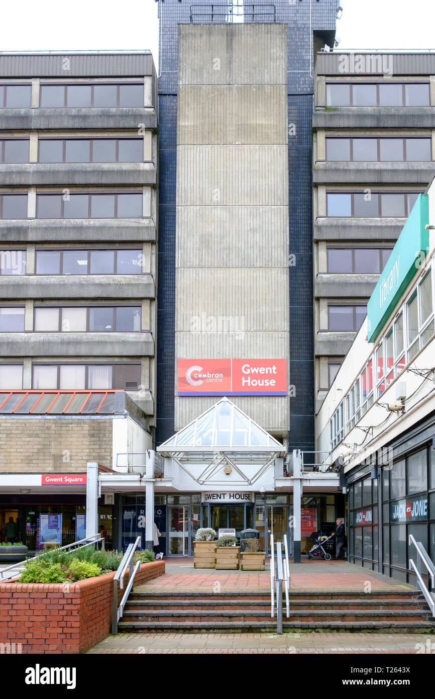 Cwmbran town center and shopping mall. Cwmbran Gwent wales Stock Photo