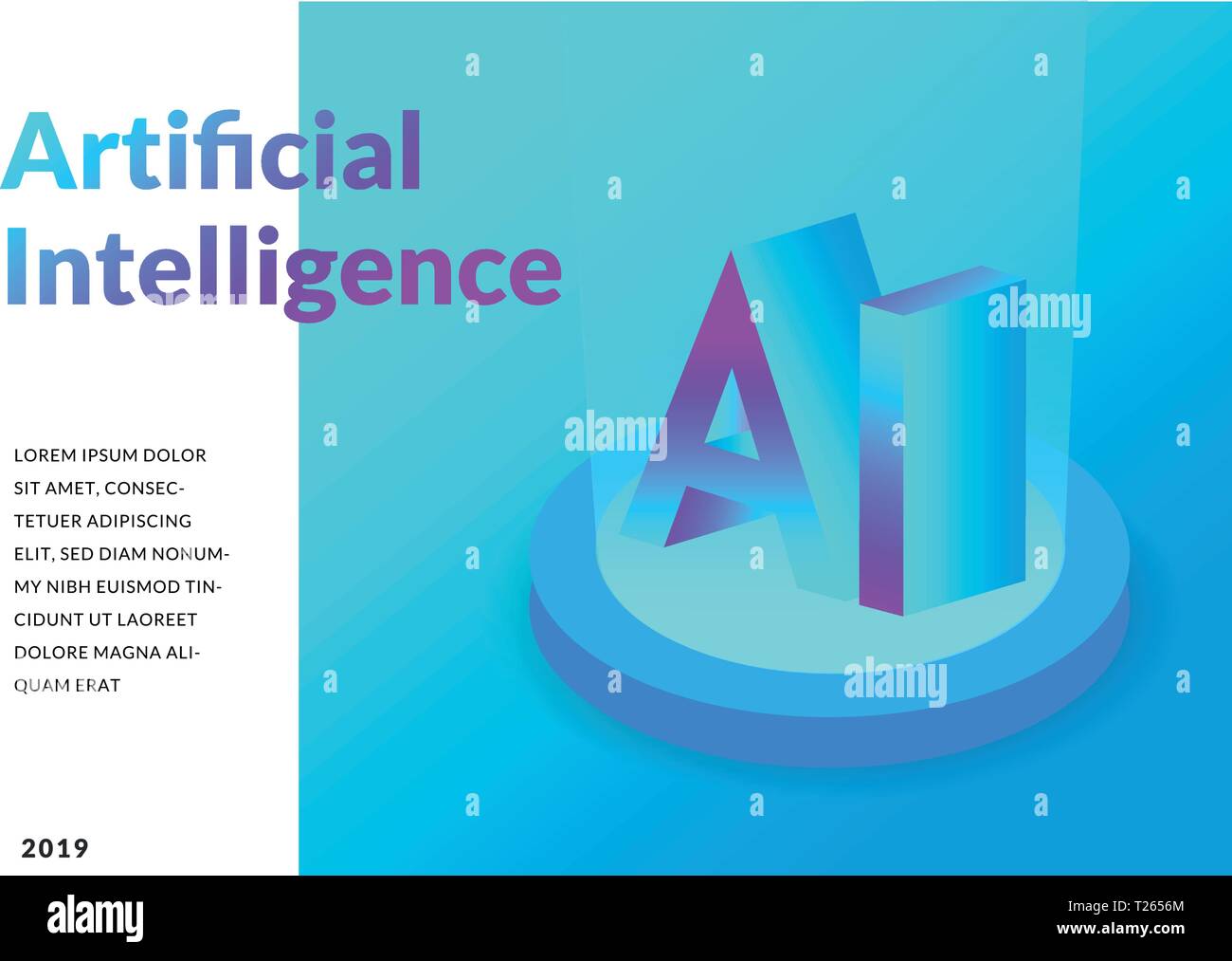 Artificial intelligence concept. isometric 3d illustration. technology background. EPS 10 vector Stock Vector