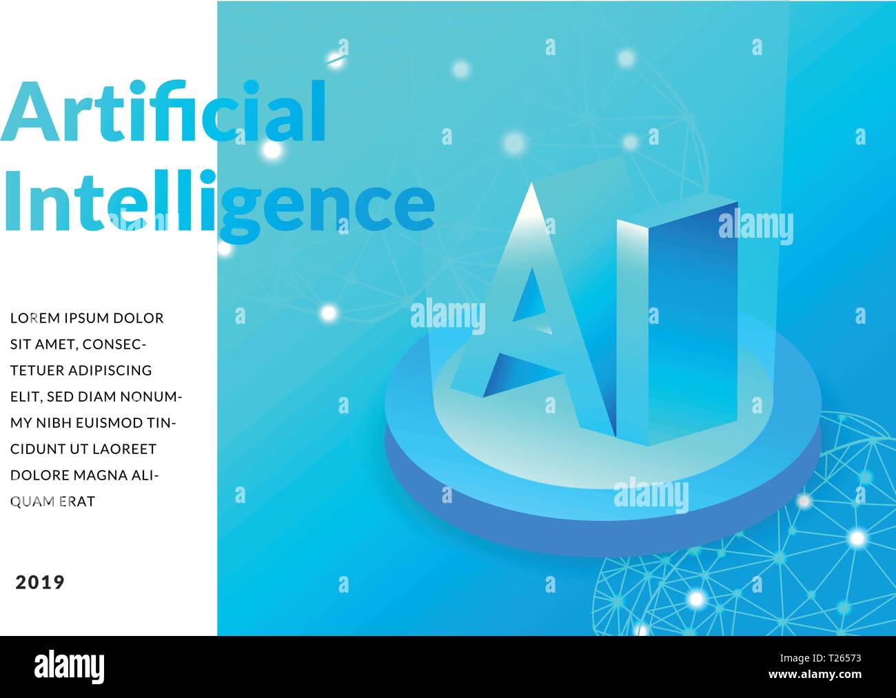Artificial intelligence concept. isometric 3d illustration. technology background. EPS 10 vector Stock Vector