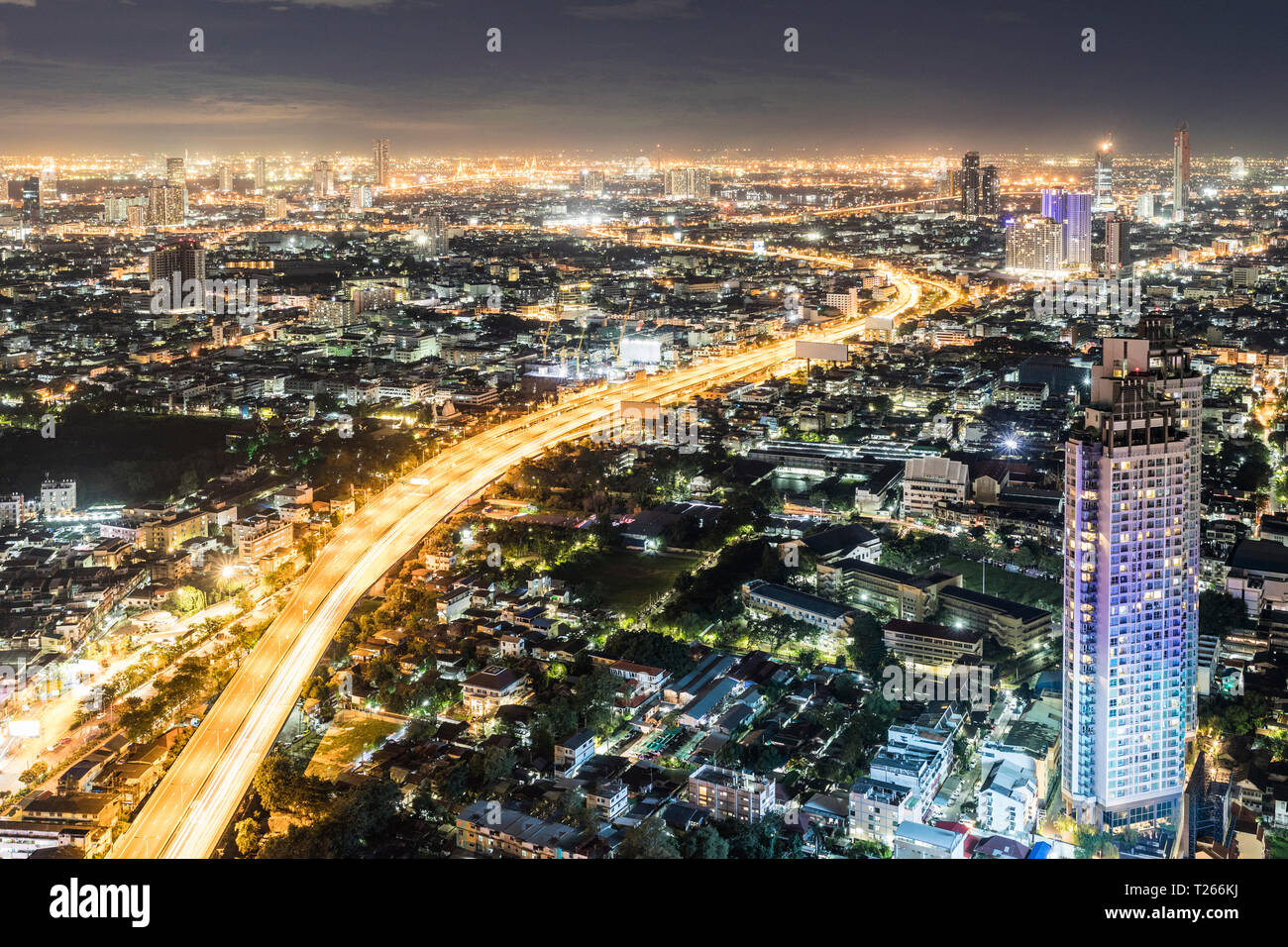 Thailand, Bangkok, aerial view of the city at night Stock Photo - Alamy