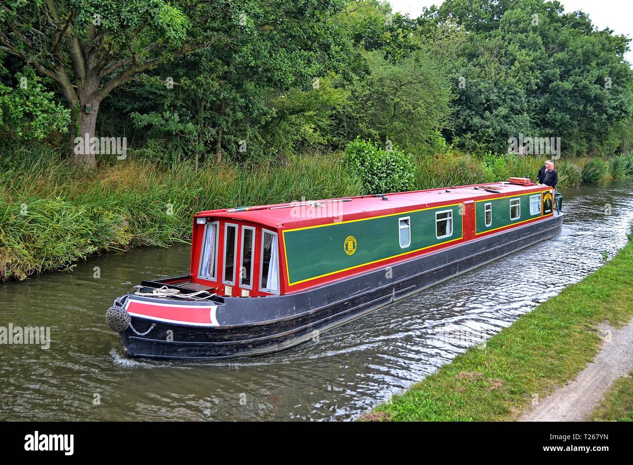 The Birmingham and Fazeley Canal running past Kingsbury Water Park, north Warwickshire, England, UK Stock Photo