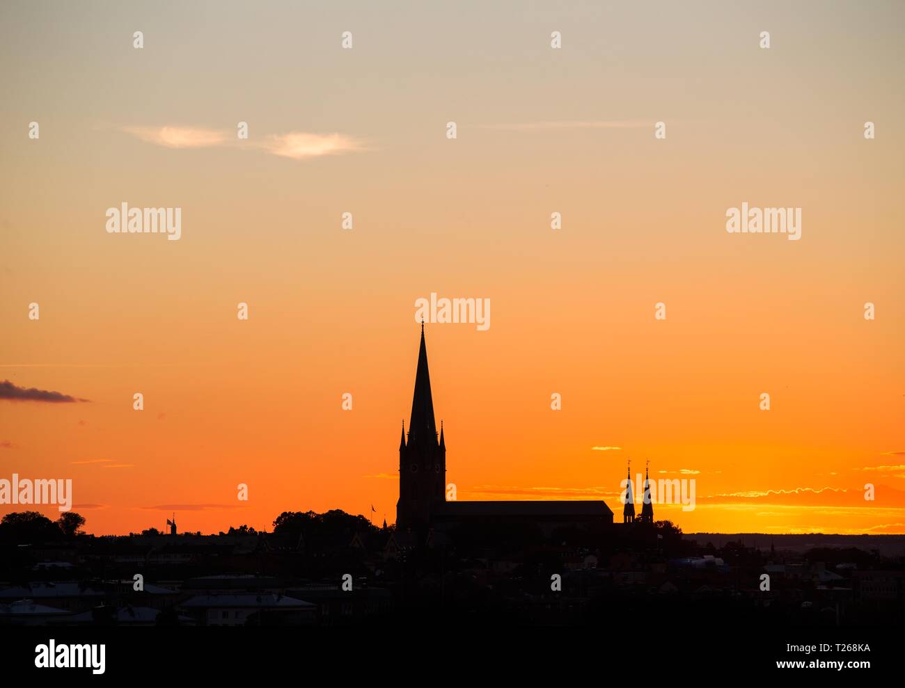 Summer evening in July in the city of Linköping Stock Photo - Alamy
