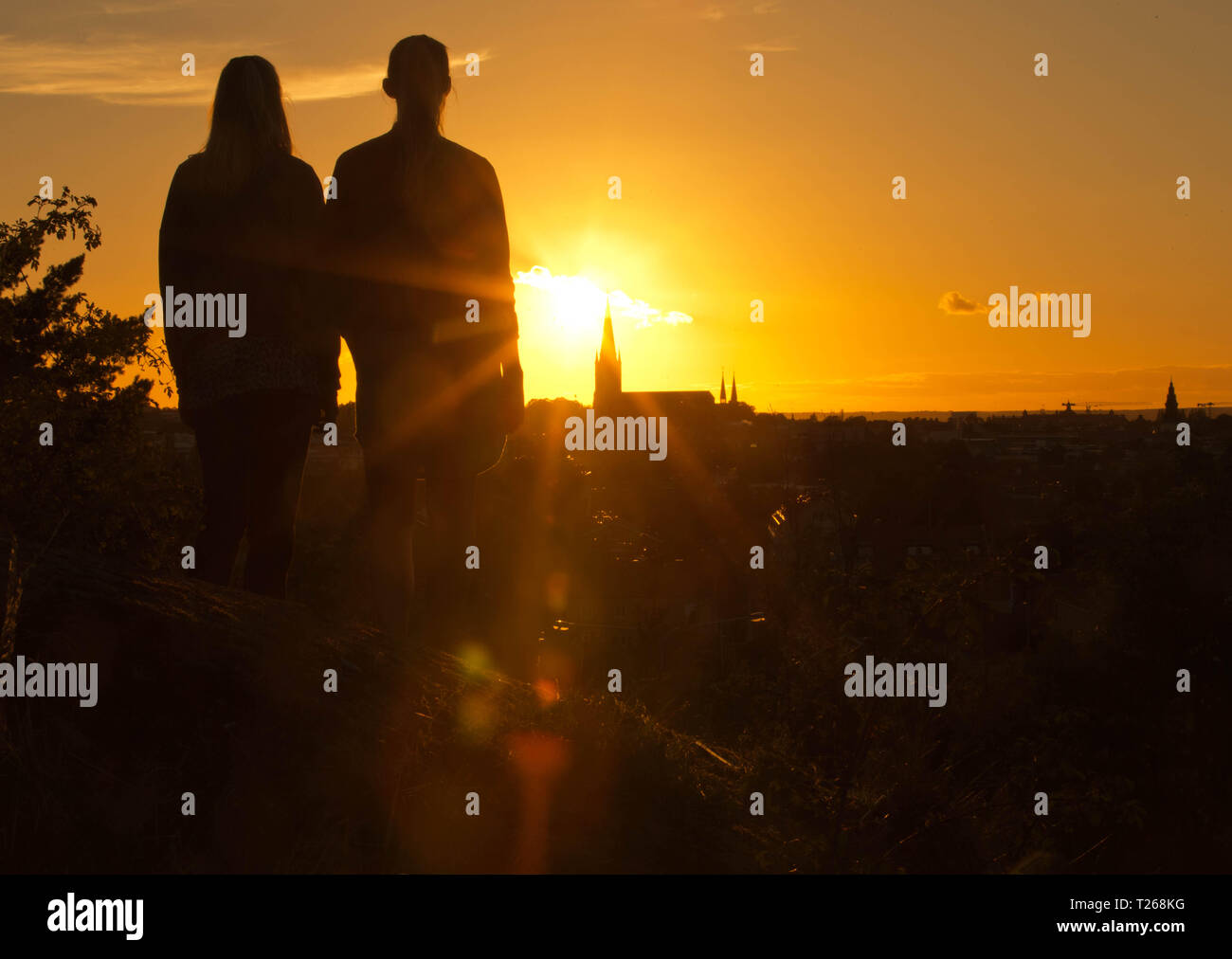 Summer evening in July in the city of Linköping Stock Photo - Alamy