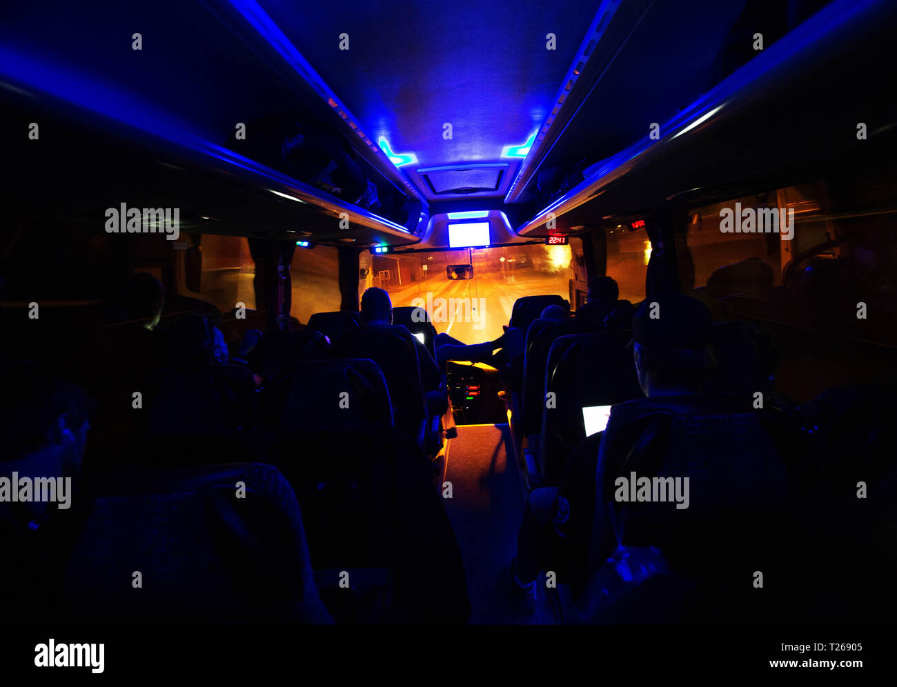 A bus ride in the evening Stock Photo Alamy