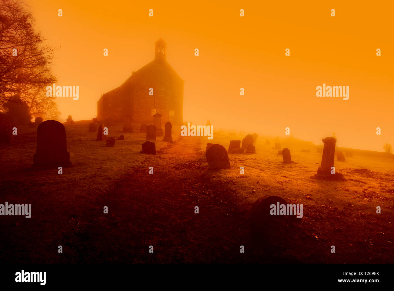 United Kingdom, Scotland, Fife, graveyard, conceptual apocalyptic Stock Photo