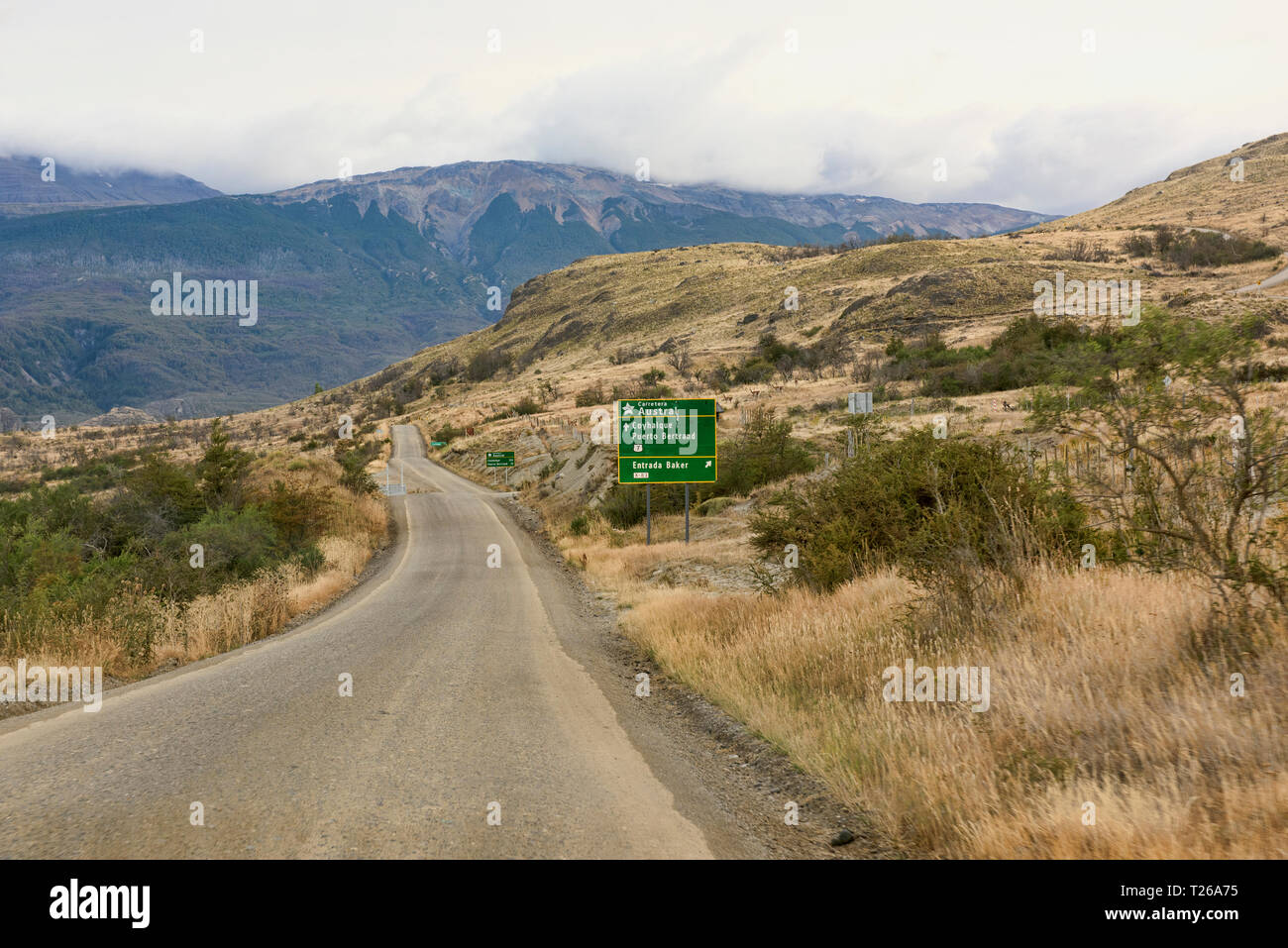 The wild Carretera Austral road through Patagonia, Aysen, Chile Stock Photo