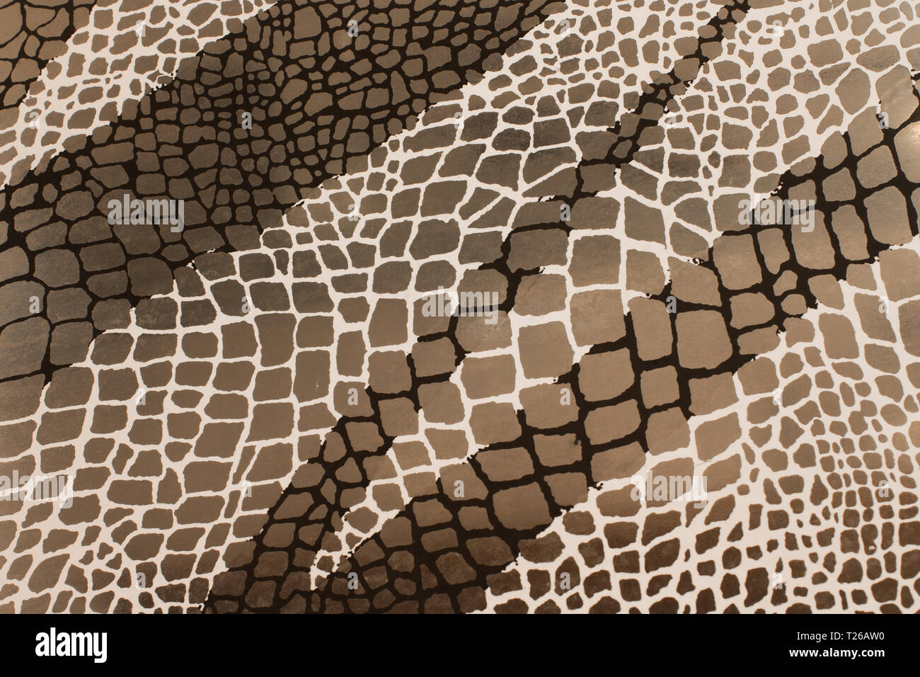 wet ceramic tile background with black and white grid pattern on grey Stock Photo