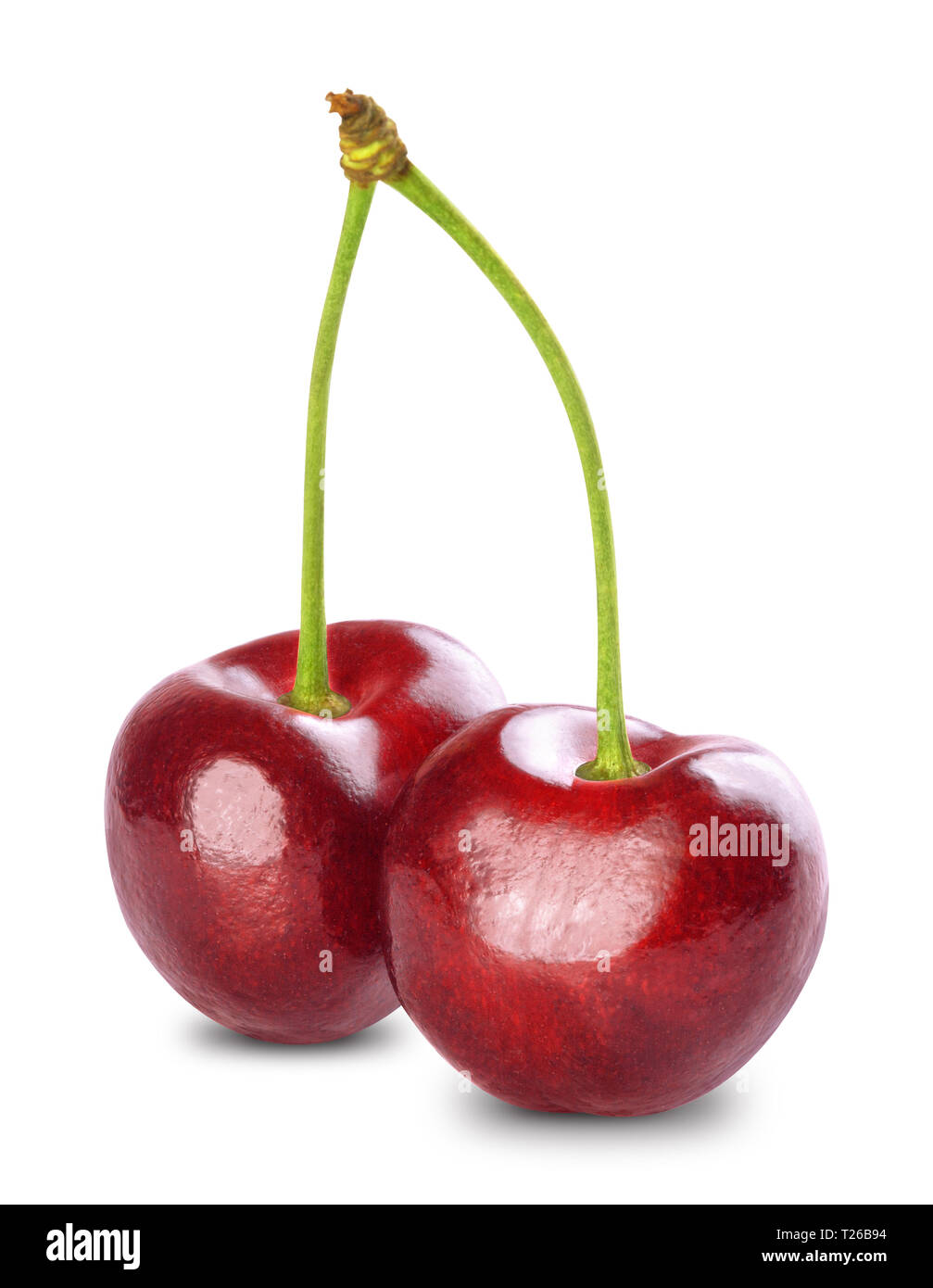Double sweet cherry isolated on white background Stock Photo - Alamy