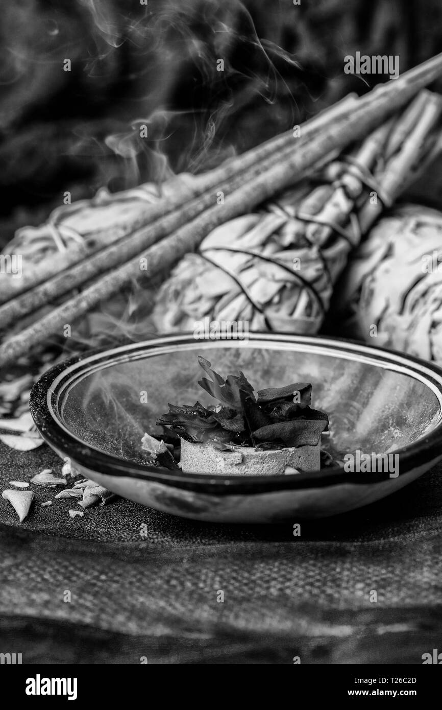 Incense of Salvia Apiana (White sage, sacred sage, bee sage, california sage Stock Photo Alamy