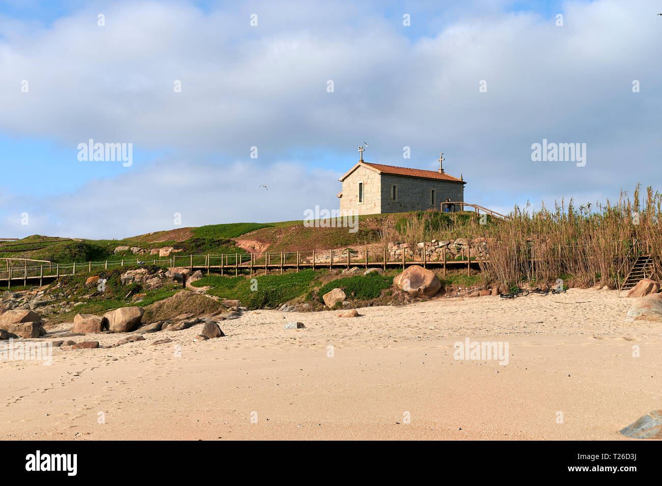 Beach of castro de São Paio at sunset Stock Photo