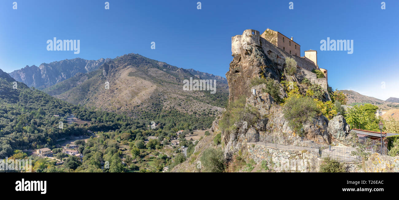 Citadel of Corte (Corsica) - panoramic view Stock Photo
