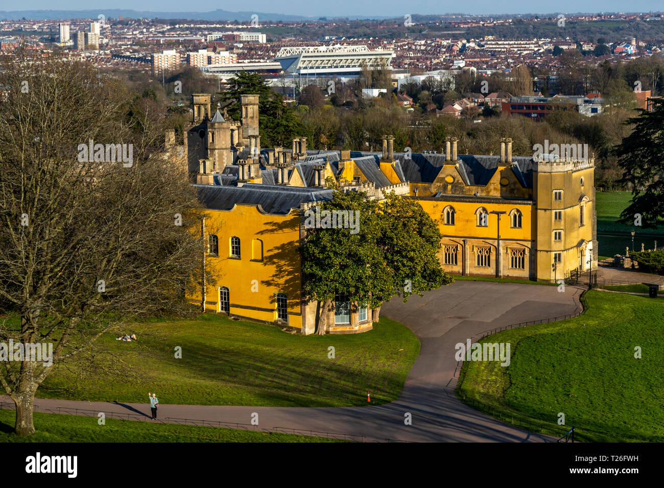 Ashton Court Mansion and estate, BS41. Bristol from the air Stock Photo