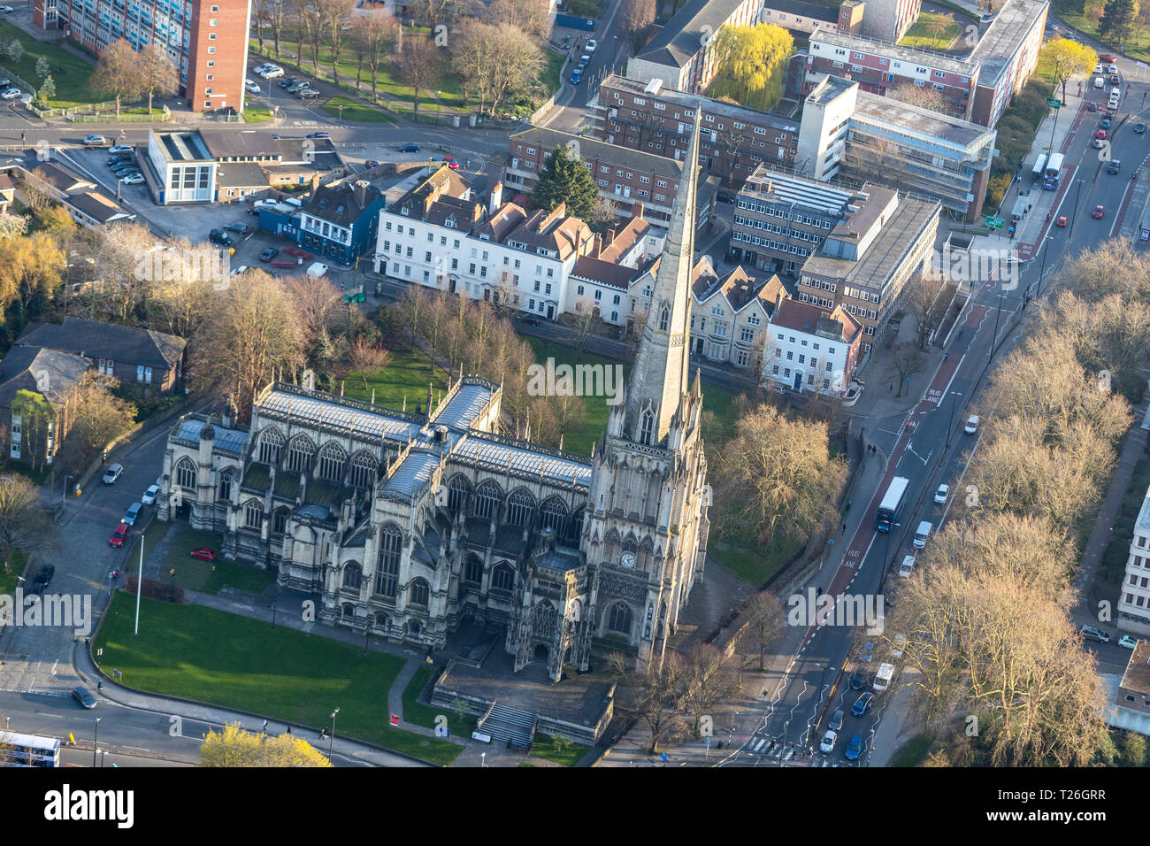 St Mary Redcliffe Church, Bristol From The Air Stock Photo - Alamy