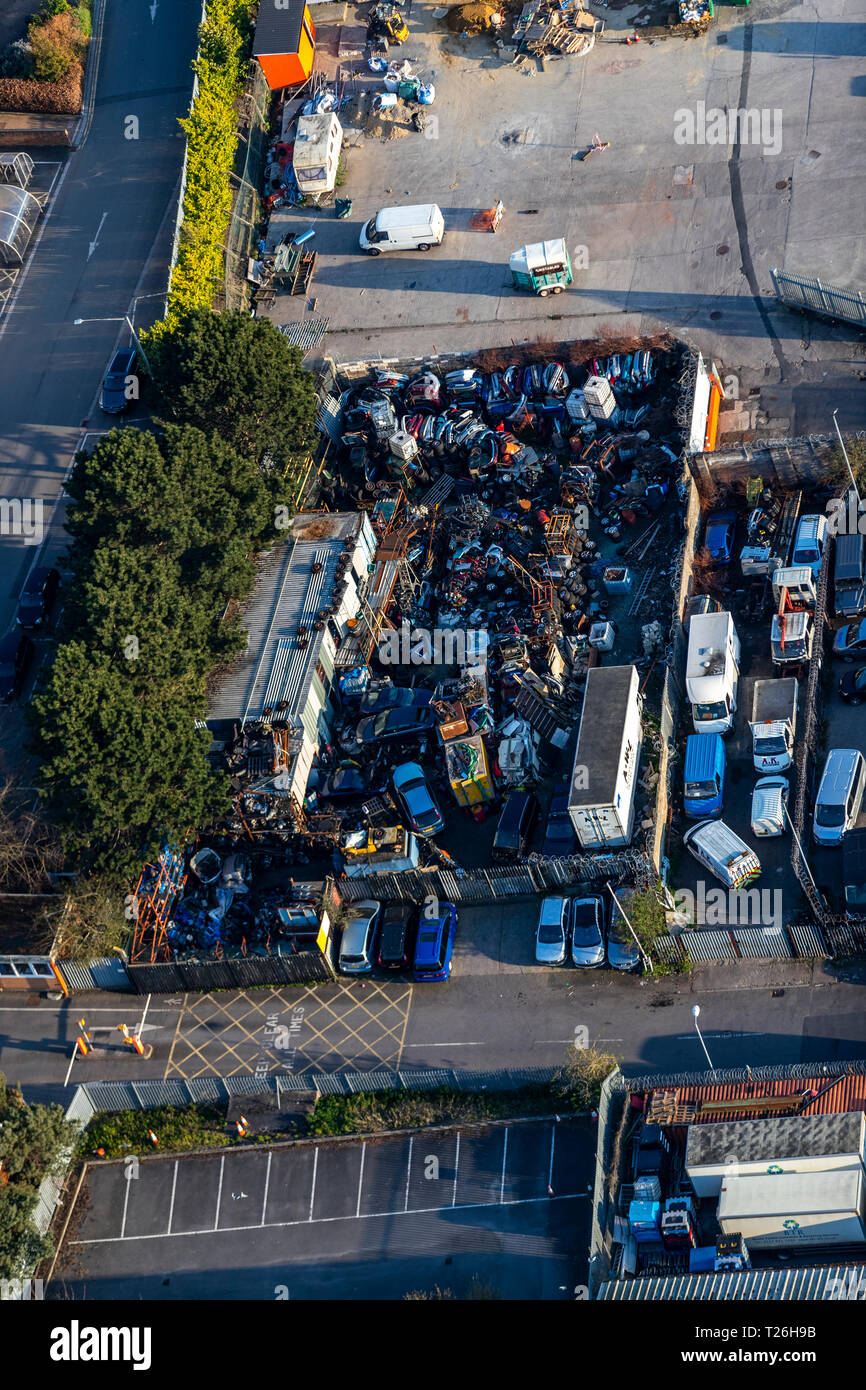 Philip Street Car Breakers Ltd. Bristol from the air Stock Photo Alamy