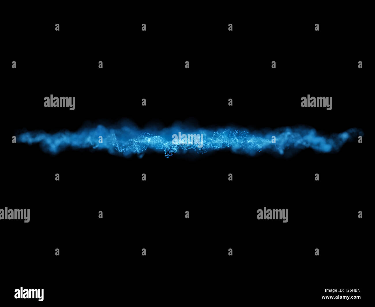 Abstract splashes of water droplets on a black background. 3d render ...