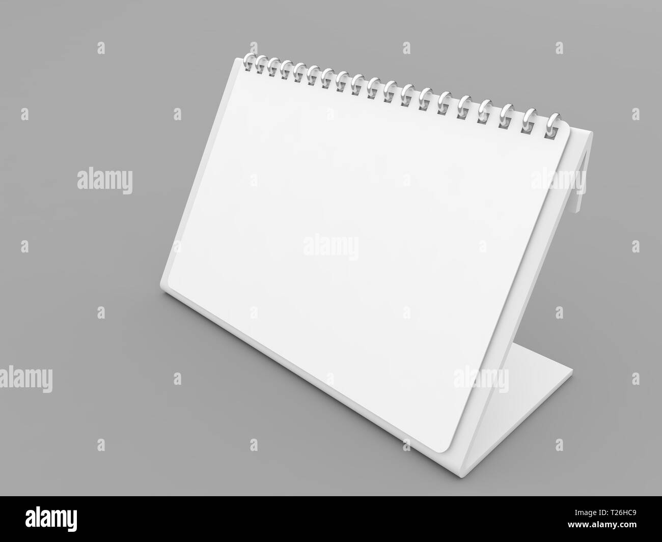 Calendar blank mockup on gray background. 3d render illustration Stock ...