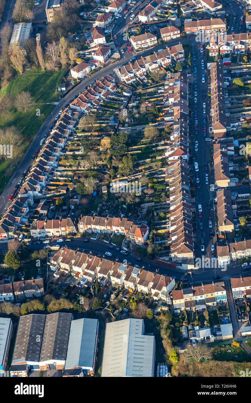 Suburban streets in Bristol's commuter land to the east of the city ...