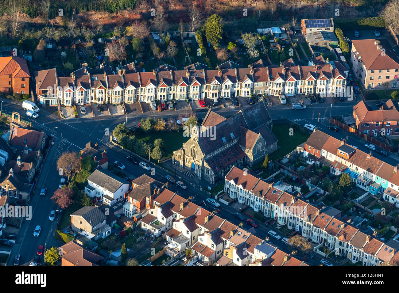 Suburban streets in Bristol's commuter land to the east of the city ...