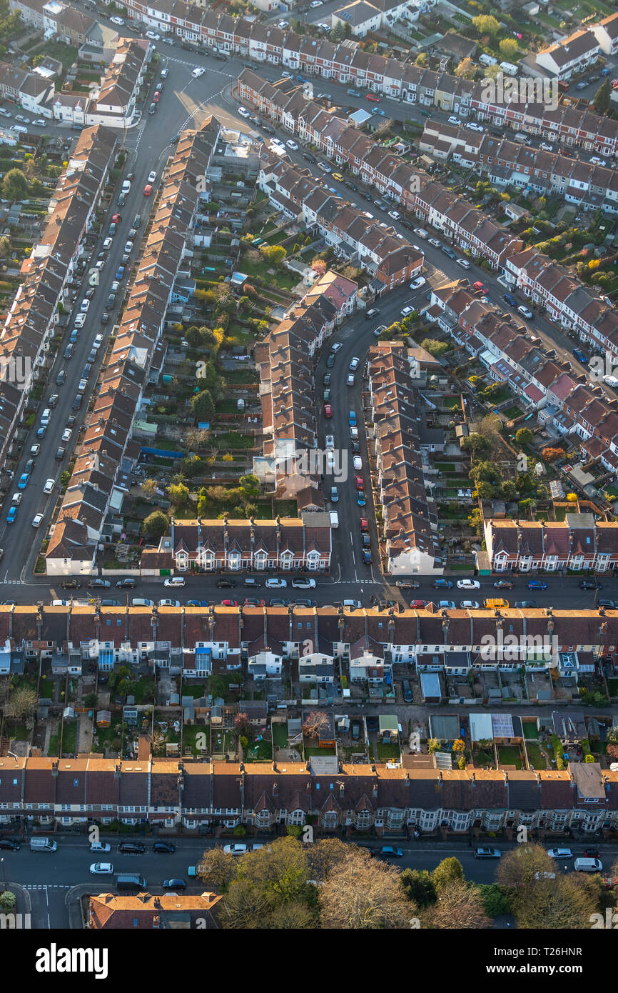 Suburban streets in Bristol's commuter land to the east of the city ...